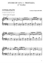 Chopin - Etude in E major 'Tristesse' - version for piano